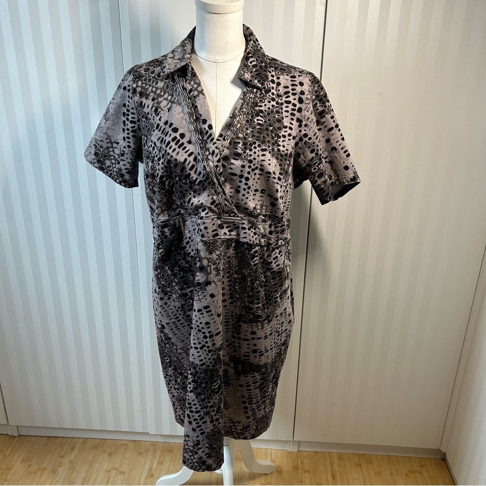 Reitmans brown black white animal print dress Size 18